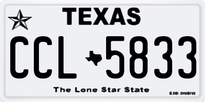 TX license plate CCL5833
