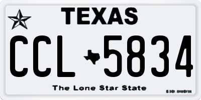 TX license plate CCL5834