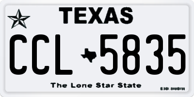 TX license plate CCL5835