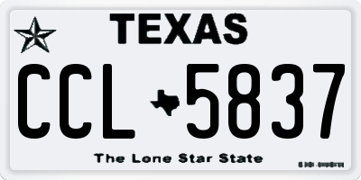 TX license plate CCL5837