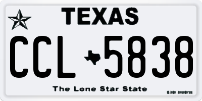 TX license plate CCL5838