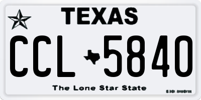 TX license plate CCL5840