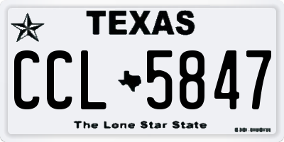 TX license plate CCL5847