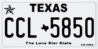 TX license plate CCL5850