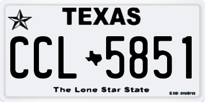 TX license plate CCL5851