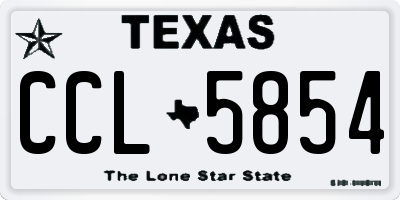 TX license plate CCL5854