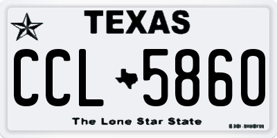 TX license plate CCL5860