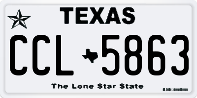 TX license plate CCL5863
