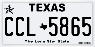 TX license plate CCL5865