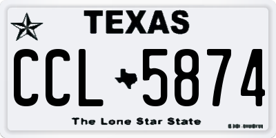 TX license plate CCL5874