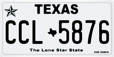 TX license plate CCL5876
