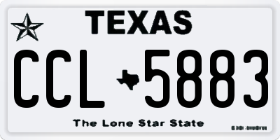 TX license plate CCL5883