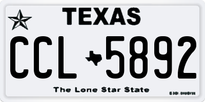 TX license plate CCL5892