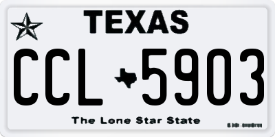 TX license plate CCL5903