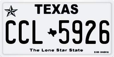 TX license plate CCL5926