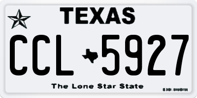 TX license plate CCL5927