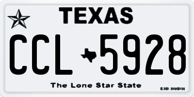 TX license plate CCL5928