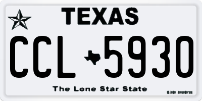 TX license plate CCL5930