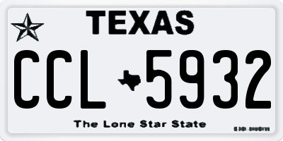 TX license plate CCL5932