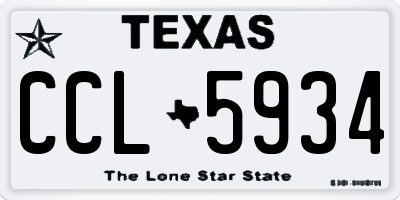 TX license plate CCL5934