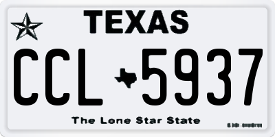 TX license plate CCL5937