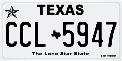 TX license plate CCL5947