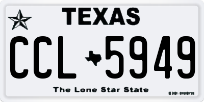 TX license plate CCL5949