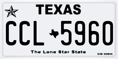 TX license plate CCL5960