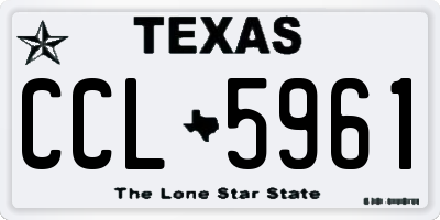 TX license plate CCL5961