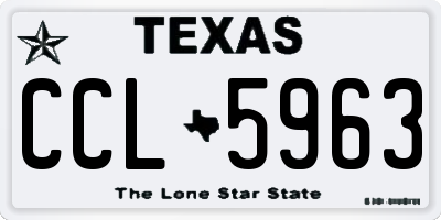 TX license plate CCL5963
