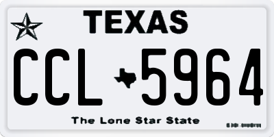 TX license plate CCL5964