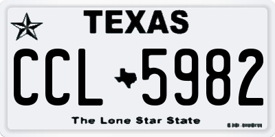 TX license plate CCL5982