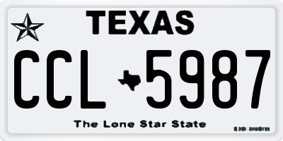 TX license plate CCL5987