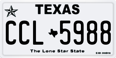 TX license plate CCL5988