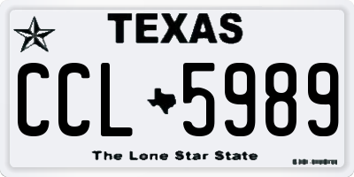 TX license plate CCL5989