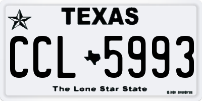 TX license plate CCL5993