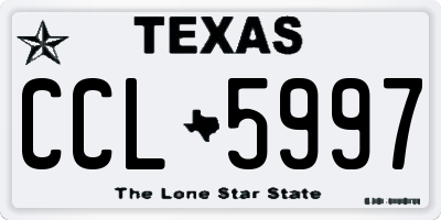 TX license plate CCL5997