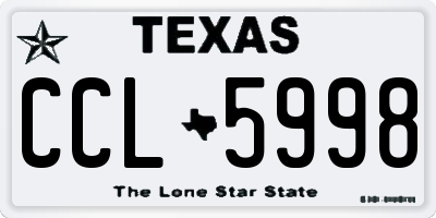 TX license plate CCL5998