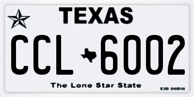 TX license plate CCL6002