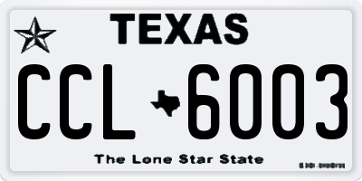TX license plate CCL6003