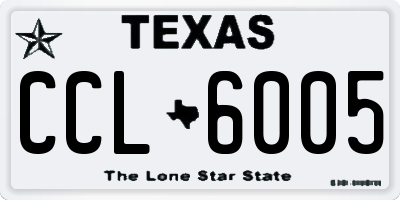 TX license plate CCL6005