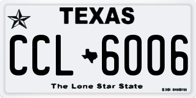 TX license plate CCL6006