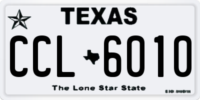 TX license plate CCL6010