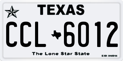 TX license plate CCL6012