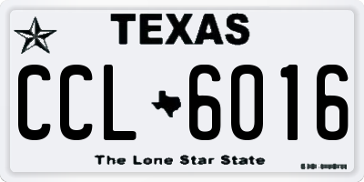 TX license plate CCL6016