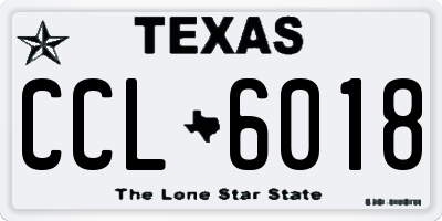 TX license plate CCL6018