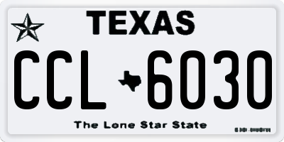 TX license plate CCL6030