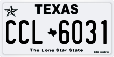 TX license plate CCL6031