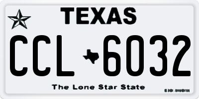 TX license plate CCL6032