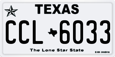 TX license plate CCL6033